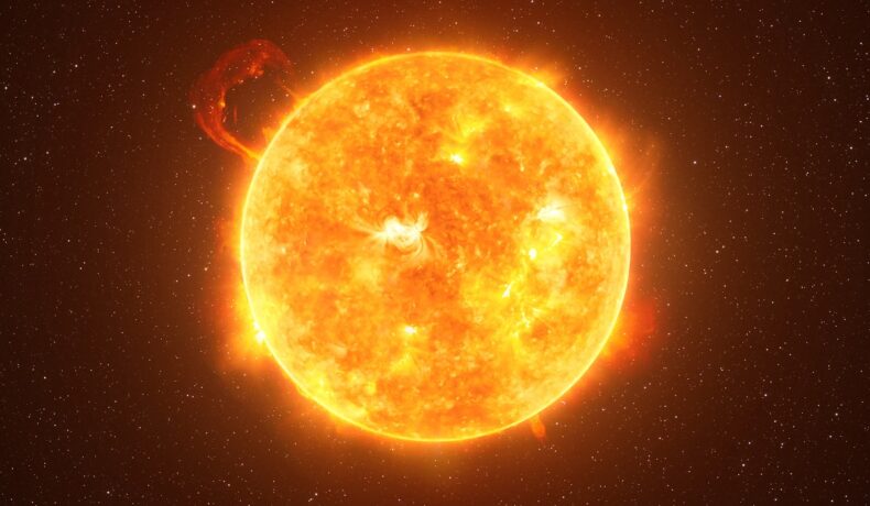 Imagine cu Soarele, pe fundal negru. Recent, NASA a surprins Soarele „zâmbind”