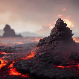 Roci vulcanice printre lavă, la fel cum experții au descoperit pietre „înfricoșătoare” pe o insulă
