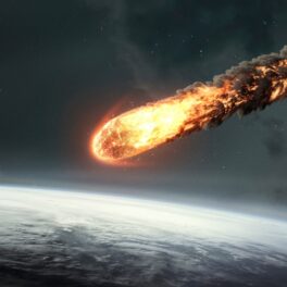 Un asteroid în flăcări care se îndreaptă spre o planetă, precum un asteroid decoperit recent de NASA